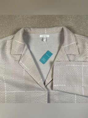 Blazer Jacket Tan Beige Snap Front NWT maurices Patterned Soft Women's Large